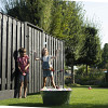 Grenen Tuinscherm 15-planks 180x180 cm, Zwart geïmpregneerd