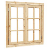 Vuren dubbel uitzetraam met dubbelglas, 112 x 120,5 cm., onbehandeld