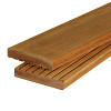 Hardhouten Vlonderplank 2,5x14,5 cm 1 zijde glad, 1 zijde anti-slip profiel