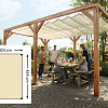 Douglas houtpakket 324 x 424 cm. t.b.v. harmonicadoek 290 x 400 cm., kleurloos geïmpregneerd