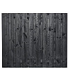 JWOODS Tuinscherm 21-Planks Recht Verticaal 180x150 cm Zwart Gespoten