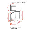 L-Hoekelement 40x40x60 cm (L x Voet x H) Roestbruin