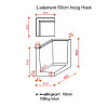 L-Hoekelement 40x40x60 cm (L x Voet x H) Roestbruin