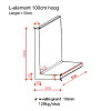 L-Element 50x50x100 cm (L x Voet x H) Roestbruin