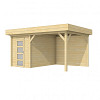 Vuren Topvision tuinhuis Kiekendief, 200 x 300 cm. en luifel 300 cm., onbehandeld