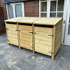 Containerkast triple 129x224,5x89 cm vurenhout