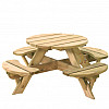 Kinderpicknicktafel Jimmy, 4-persoons, rond, ø blad 63 cm.