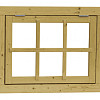 Vuren uitzetraam 6-ruits 89,9 x 70,3 cm., groen geïmpregneerd
