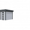 Vuren Topvision tuinhuis Kiekendief, 200 x 300 cm., lichtgrijs / antraciet gespoten