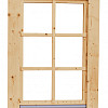 Vuren draai-kiepraam met dubbelglas, 84,4 x 120,4 cm., onbehandeld