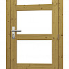 Vuren enkele 4-ruits deur incl. kozijn 90 x 201 cm. rechtsdraaiend, groen geïmpregneerd