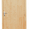 Vuren enkele dichte deur incl. kozijn, 112 x 201 cm., rechtsdraaiend, onbehandeld