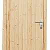 Vuren enkele dichte deur incl. kozijn, 90 x 201 cm., linksdraaiend, onbehandeld