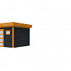 Douglas Topvision tuinhuis Raaf, 300 x 300 cm., zwart geïmpregneerd / transparant gespoten