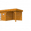 Douglas Topvision tuinhuis Raaf, 300 x 300 cm. en luifel 300 cm., transparant gespoten