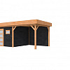 Douglas Topvision tuinhuis Raaf, 300 x 300 cm. en luifel 300 cm., zwart geïmpregneerd / onbehandeld