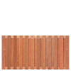 Tuinscherm Leeuwarden, geschaafd onbehandeld hardhout, 26-planks, 180x90 cm