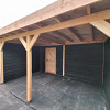 JWOODS Buitenverblijf 700x300cm incl. berging 200(b), Geschaafd met zweeds rabat zwart