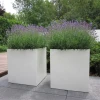 Plantenbak Carrez met wielen polyester 80x80x40 cm