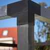 Paalverbinder 3-weg hoek + staander model t.b.v. 15 cm palen, gegalvaniseerd, zwart