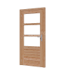 Douglas enkele deur 3-ruits 83x194,2 cm met kozijn onbehandeld linksdraaiend (Incl. Hang en Sluitwer