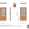 Douglas enkele deur 3-ruits 83x194,2 cm met kozijn onbehandeld rechtsdraaiend (Incl. Hang en Sluitwe