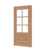 Douglas enkele deur 6-ruits 83x194,2 cm met kozijn onbehandeld linksdraaiend (Incl. Hang en Sluitwer