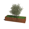 Cortenstaal plantenbak Texas xxl 200 x 60 x 60 cm geen bodemplaat