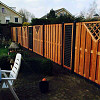 Hardhouten Tuinscherm Recht Verticaal met V-ruit 180x180 cm