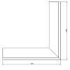 Gepoedercoat staal keerwand buitenhoek 100x100x50 cm zwart