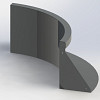 Gepoedercoat staal keerwand binnenbocht 50x50x50 cm antraciet grijs