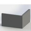 Gepoedercoat staal keerwand buitenhoek 50x50x40 cm zwart