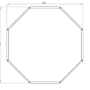 Cortenstaal achthoekige plantenbak Chicago 120, 289,7x289,7x30 cm