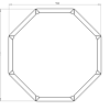 Cortenstaal achthoekige plantenbak Chicago 40, 96,6x96,6x80 cm