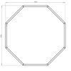 Cortenstaal achthoekige plantenbak Chicago 80, 193,1x193x1x60 cm