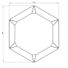 Cortenstaal zeshoekige plantenbak Denver 20, 39,3x34,6x70 cm met bodemplaat