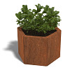 Cortenstaal zeshoekige plantenbak Denver 30, 59,3x52x80 cm met bodemplaat