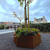Cortenstaal zeshoekige plantenbak Denver 30, 59,3x52x80 cm met bodemplaat