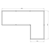 Cortenstaal L-vormige plantenbak Kansas 120, 360x240x40 cm met bodemplaat
