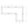 Cortenstaal L-vormige plantenbak Kansas 30, 90x60x40 cm met bodemplaat
