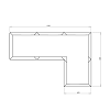 Cortenstaal L-vormige plantenbak Kansas 40, 120x80x30 cm geen bodemplaat