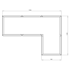 Cortenstaal L-vormige plantenbak Kansas 70, 210x140x70 cm met bodemplaat