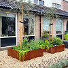 Cortenstaal vierkante plantenbak Miami 120x120x40 met bodemplaat