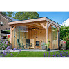 Glazen schuifwandset compleet 6-sporig zwart - inbouwhoogte 228-232 cm deurbreedte 82 cm/max 482 cm