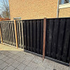JWOODS Tuinscherm 21-Planks Recht Verticaal 180x180 cm Zwart Gespoten