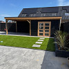 JWOODS Buitenverblijf 800x300cm incl. berging 300(b), Geschaafd met zweeds rabat zwart