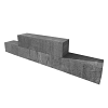 Restpartij Zwanenburg: ca. 46 stuks Pallatico Blocks 60x15x15 cm Nero/Grey