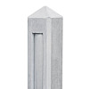 Lage beton tussenpaal met diamantkop wit/grijs 10x10x145 cm