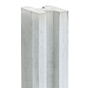 Sleufpaal eindmodel tbv tuinscherm wit/grijs vlakke kop 10x10x294 cm