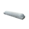 Stootband 20x17x95 cm 2 kanten rond Grijs